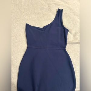 BCBG dark blue, one shoulder dress